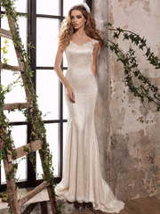 Свадебное платье Bloom. Силуэт Рыбка. Цвет Белый / Молочный, Айвори / Капучино. Вид 1