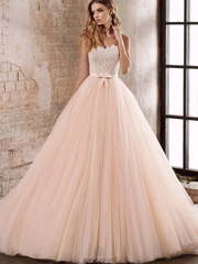 Свадебное платье Brynna. Силуэт Пышное. Цвет оттенки Розового. Вид 1