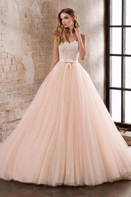 Свадебное платье Brynna. Силуэт Пышное. Цвет оттенки Розового. Вид 1