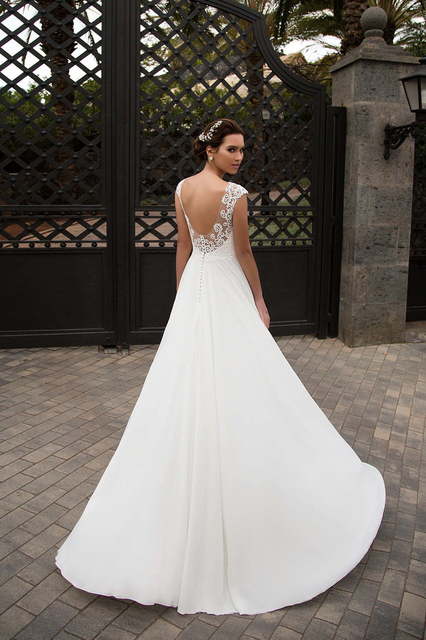 Свадебное платье Shelby. Силуэт Прямое. Цвет Белый / Молочный, оттенки Розового. Вид 4