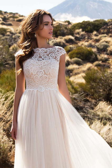 Свадебное платье Shelby. Силуэт Прямое. Цвет Белый / Молочный, оттенки Розового. Вид 5