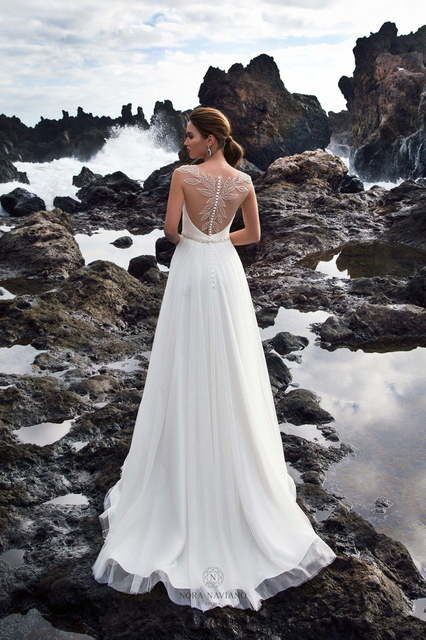 Свадебное платье Sage. Силуэт Прямое. Цвет Белый / Молочный. Вид 2