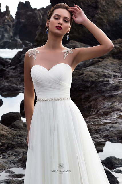 Свадебное платье Sage. Силуэт Прямое. Цвет Белый / Молочный. Вид 3