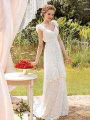 Свадебное платье Селеста. Силуэт Прямое. Цвет Белый / Молочный. Вид 1