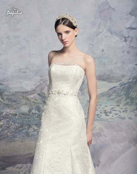 Свадебное платье Иртыш. Силуэт Рыбка. Цвет Айвори / Капучино, Белый / Молочный. Вид 2