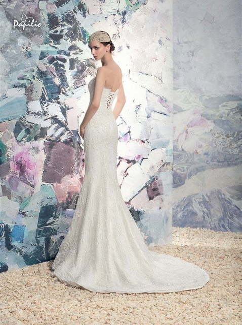 Свадебное платье Онтарио. Силуэт Рыбка. Цвет Белый / Молочный. Вид 2