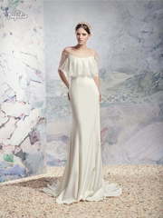 Свадебное платье Онежское. Силуэт Прямое. Цвет Белый / Молочный, Айвори / Капучино. Вид 1