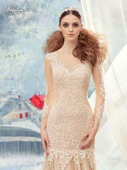 Свадебное платье Квезаль. Силуэт Прямое, Рыбка. Цвет Айвори / Капучино. Вид 2