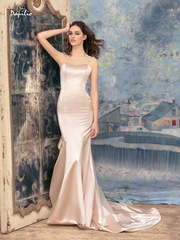 Свадебное платье Аратинга. Силуэт Рыбка. Цвет оттенки Розового. Вид 1