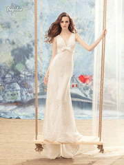 Свадебное платье Розелла. Силуэт Прямое, Рыбка. Цвет Айвори / Капучино. Вид 1
