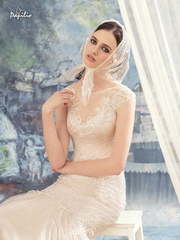 Свадебное платье Фазан. Силуэт Рыбка. Цвет Айвори / Капучино. Вид 1