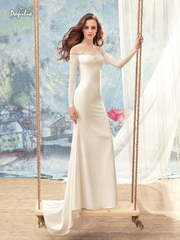 Свадебное платье Альбатрос. Силуэт Прямое, Рыбка. Цвет Айвори / Капучино. Вид 1