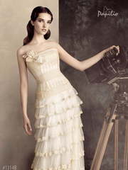 Свадебное платье Сандра. Силуэт Прямое. Цвет Айвори / Капучино. Вид 1