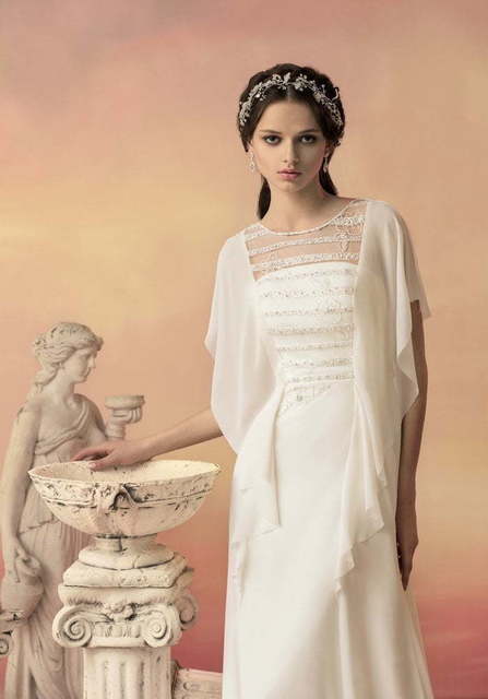 Свадебное платье Хлоя. Силуэт Прямое. Цвет Айвори / Капучино, Белый / Молочный. Вид 2