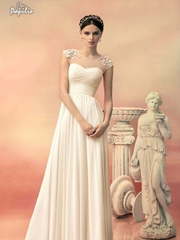 Свадебное платье Тавита. Силуэт Прямое, Греческий. Цвет Белый / Молочный, Айвори / Капучино. Вид 1