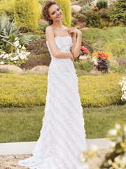 Свадебное платье Нерина. Силуэт Прямое. Цвет Белый / Молочный. Вид 1