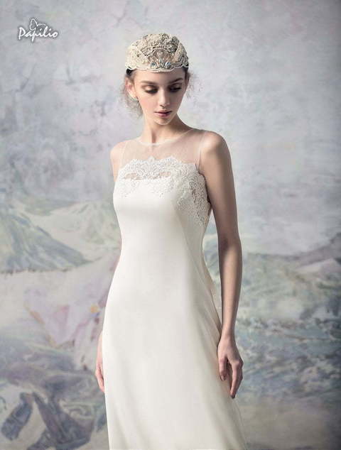 Свадебное платье Иссык-Куль. Силуэт Прямое. Цвет Белый / Молочный. Вид 2