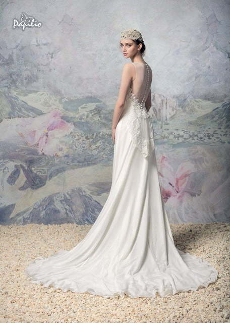 Свадебное платье Иссык-Куль. Силуэт Прямое. Цвет Белый / Молочный. Вид 3