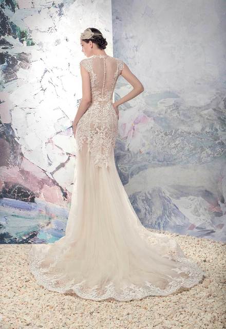 Свадебное платье Висла. Силуэт Рыбка. Цвет Айвори / Капучино. Вид 2