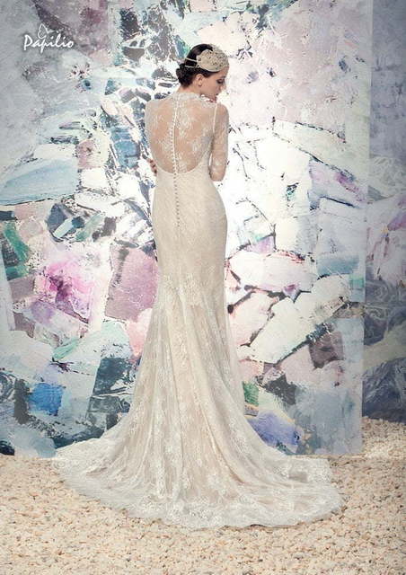 Свадебное платье Маджоре. Силуэт Рыбка. Цвет Айвори / Капучино. Вид 2