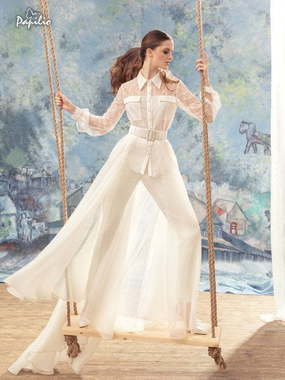 Свадебное платье Киви. Силуэт Брючный костюм. Цвет Белый / Молочный. Вид 1