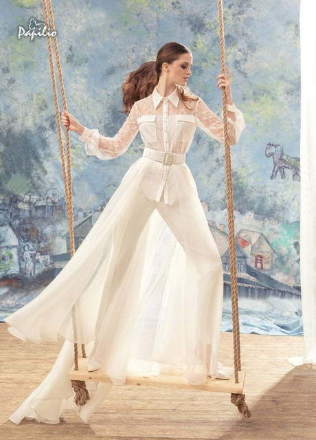Свадебное платье Киви. Силуэт Брючный костюм. Цвет Белый / Молочный. Вид 1