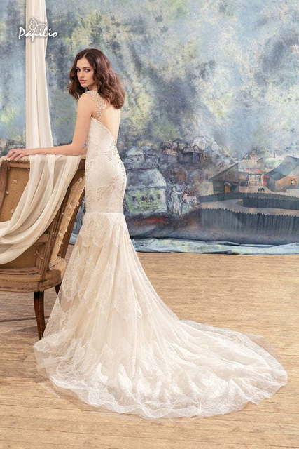 Свадебное платье Амадина. Силуэт Рыбка. Цвет Айвори / Капучино. Вид 2