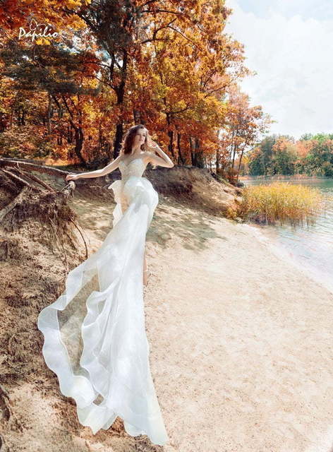 Свадебное платье Тоди. Силуэт Прямое. Цвет Айвори / Капучино, Белый / Молочный. Вид 2