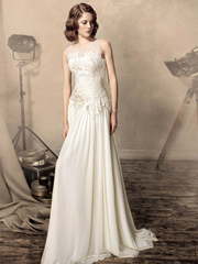 Свадебное платье Джейн. Силуэт Прямое. Цвет Белый / Молочный. Вид 1