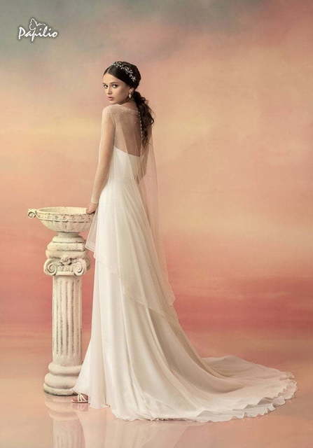 Свадебное платье Пелагея. Силуэт Прямое. Цвет Белый / Молочный. Вид 2