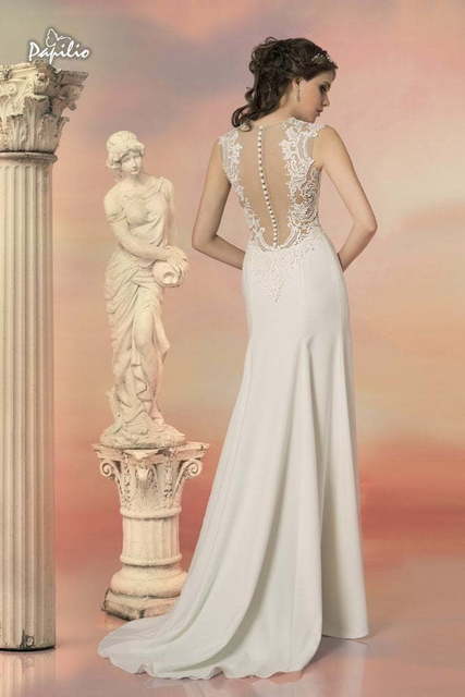 Свадебное платье Мелания. Силуэт Прямое. Цвет Белый / Молочный. Вид 2