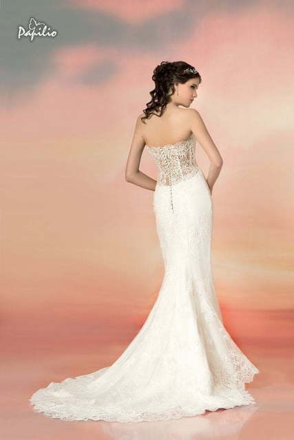 Свадебное платье Василиса. Силуэт Рыбка, Прямое. Цвет Белый / Молочный. Вид 2