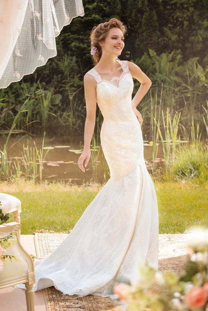 Свадебное платье Росариа. Силуэт Рыбка. Цвет Белый / Молочный. Вид 2