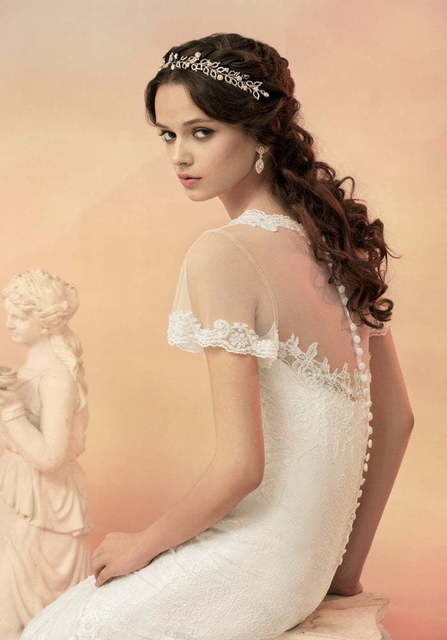 Свадебное платье Кассиопея. Силуэт Рыбка, Прямое. Цвет Белый / Молочный. Вид 2