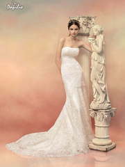 Свадебное платье Зеновия. Силуэт Рыбка. Цвет Белый / Молочный. Вид 1