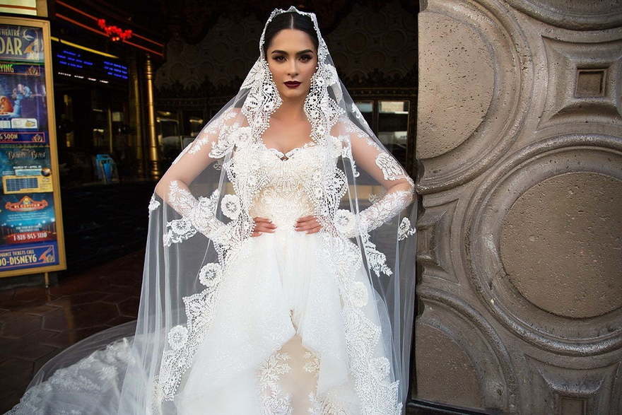 Свадебное платье Catherine. Силуэт Пышное, Прямое. Цвет Айвори / Капучино, Белый / Молочный. Вид 4