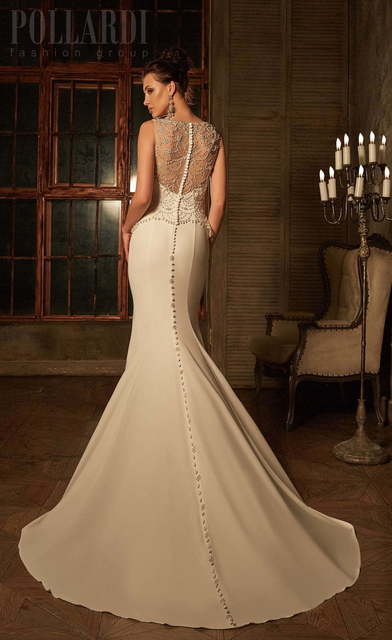 Свадебное платье Propose. Силуэт Рыбка, Прямое. Цвет Белый / Молочный. Вид 2