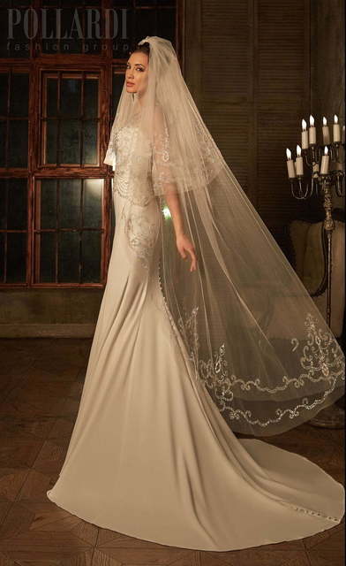 Свадебное платье Propose. Силуэт Рыбка, Прямое. Цвет Белый / Молочный. Вид 3