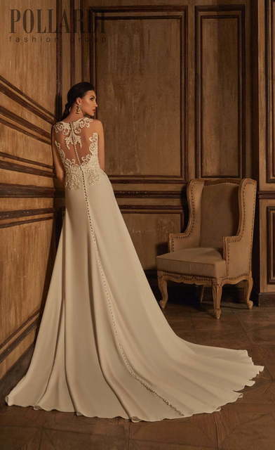 Свадебное платье Elenco. Силуэт Прямое. Цвет Айвори / Капучино, Белый / Молочный. Вид 2