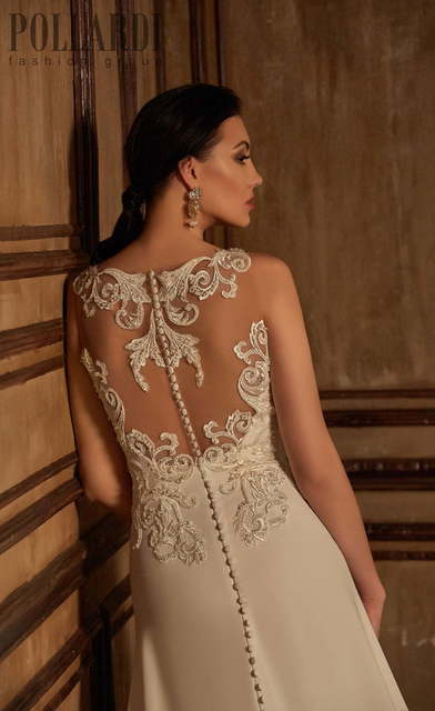 Свадебное платье Elenco. Силуэт Прямое. Цвет Айвори / Капучино, Белый / Молочный. Вид 5