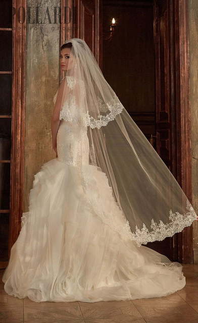 Свадебное платье Etereo. Силуэт Рыбка. Цвет Айвори / Капучино, Белый / Молочный. Вид 3