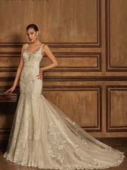 Свадебное платье Lusiero. Силуэт Рыбка. Цвет Айвори / Капучино. Вид 1