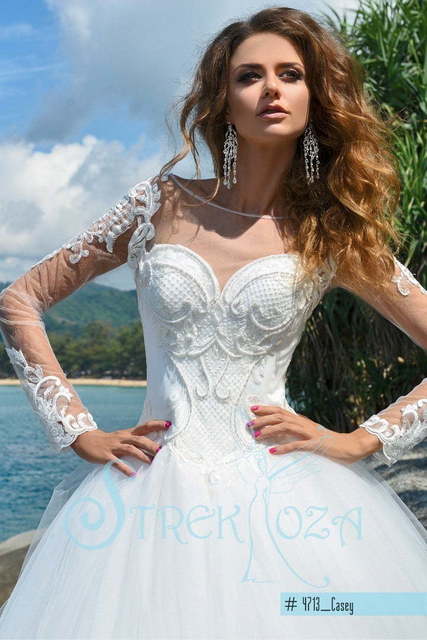 Свадебное платье Касэй. Силуэт Пышное. Цвет Белый / Молочный. Вид 3