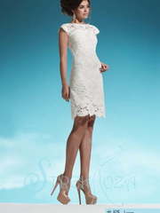 Свадебное платье Лаурэн. Силуэт Прямое. Цвет Белый / Молочный. Вид 1