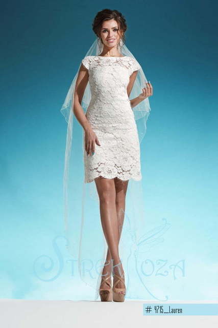 Свадебное платье Лаурэн. Силуэт Прямое. Цвет Белый / Молочный. Вид 3