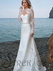 Свадебное платье Дориан 2. Силуэт Рыбка. Цвет Белый / Молочный. Вид 1