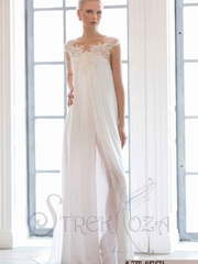 Свадебное платье Августа. Силуэт Прямое. Цвет Белый / Молочный. Вид 1