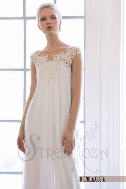 Свадебное платье Августа. Силуэт Прямое. Цвет Белый / Молочный. Вид 3
