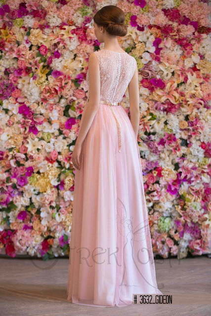 Свадебное платье Гидеон. Силуэт Прямое. Цвет оттенки Розового. Вид 2