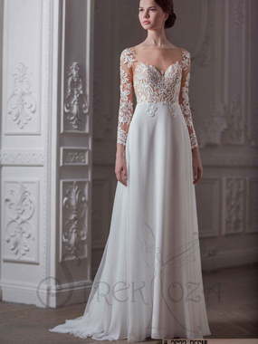 Свадебное платье Десми. Силуэт Прямое. Цвет Белый / Молочный. Вид 1